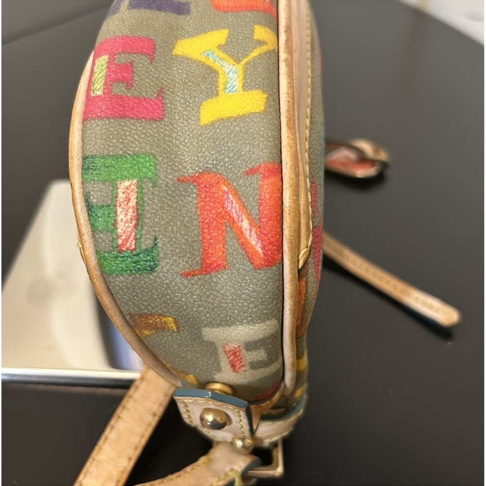 Dooney & Bourke Rainbow Zipper Bag,Heart Charm. Coated Canvas & Leather - Picture 13 of 15